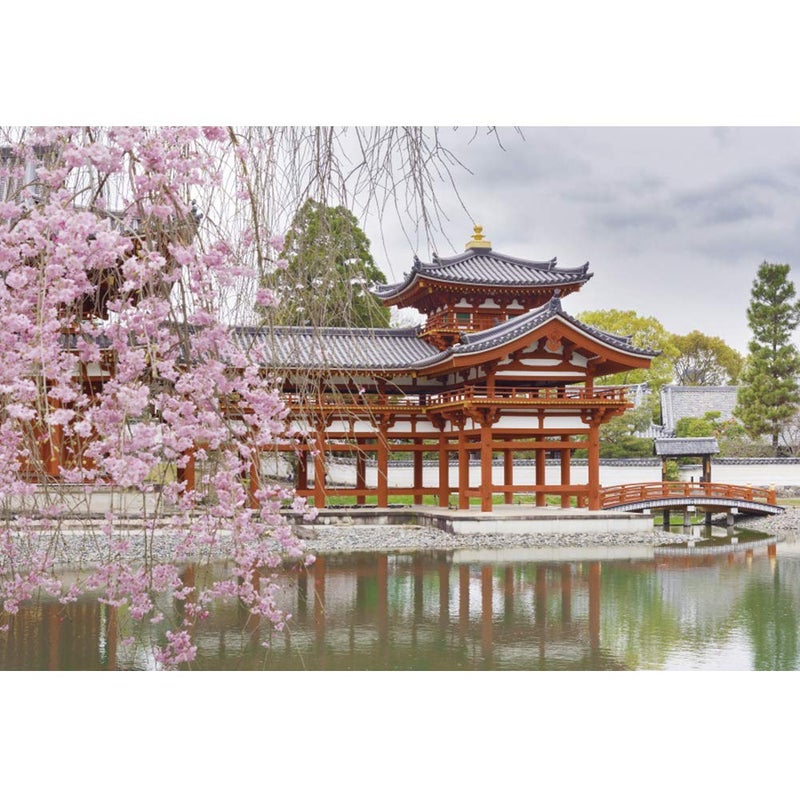 DORCEV Japan Scenery Photography Backdrop Japanese Style Building Garden Pink Cherry Asian Travel Themed Birthday Party Wedding Portrait Photo Studio Props Background Room Wallpaper - Image 1
